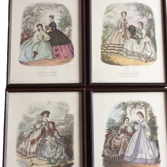 Vintage La Mode Illustree Framed Art Bureaux du Journal 56 Rue Jacob Par… - Picture 8 of 8